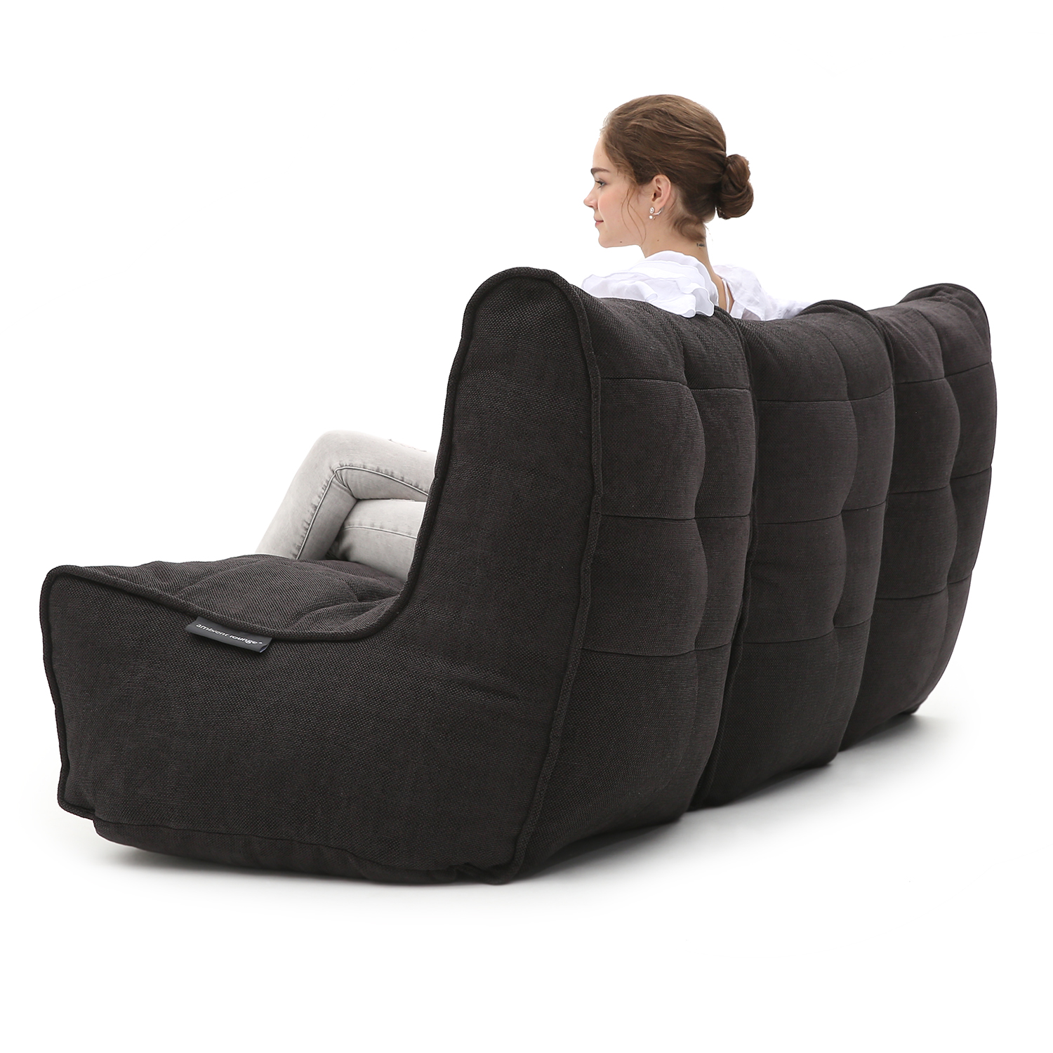 чёрное-графитовое модульный диван-кинотеатр Mod3 Movie Couch из Sofa Weave для домашнего кинотеатра и гостиной