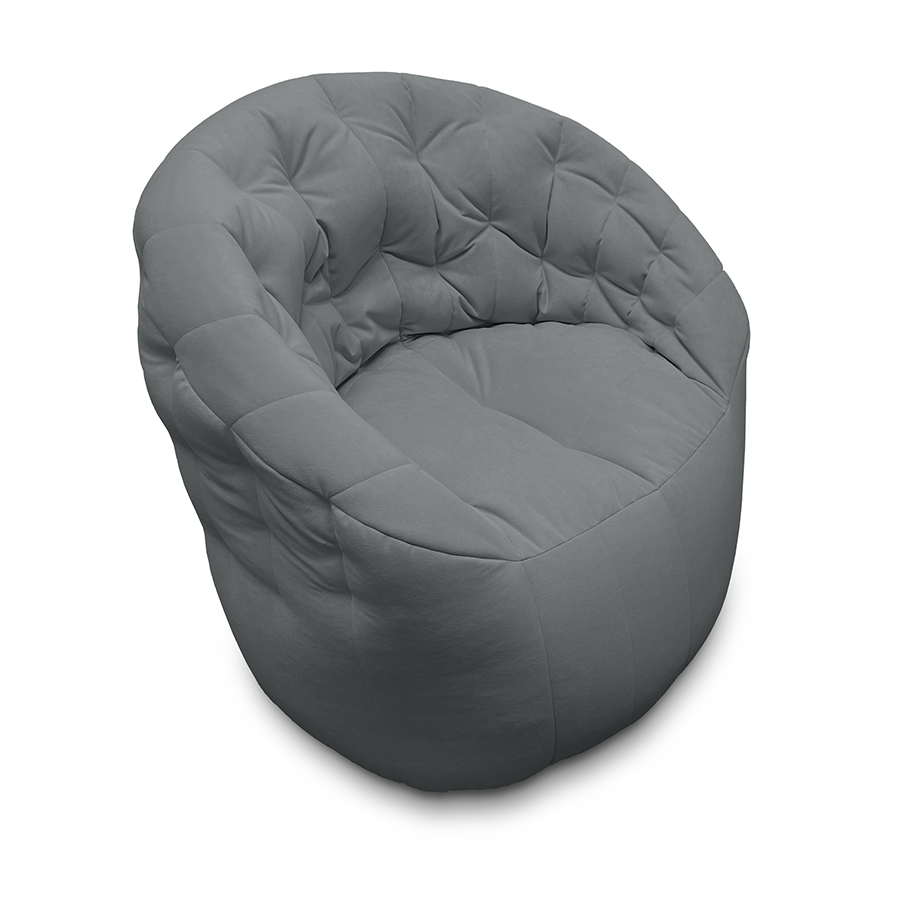 Купить лёгкое бескаркасное кресло Butterfly Light Sofa - Keystone Grey (серый Велюр)