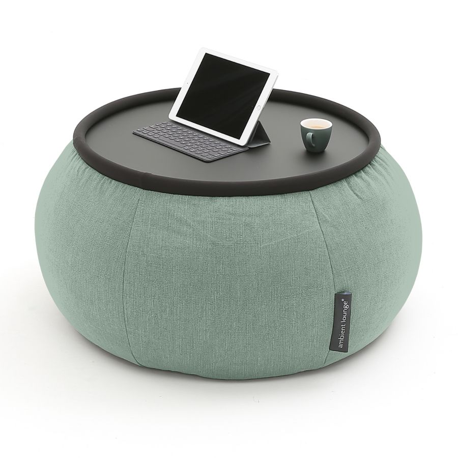 мятное складной столик Versa Table шенилловое для гостиной и лаунж-зоны рядом с диваном — вид сбоку