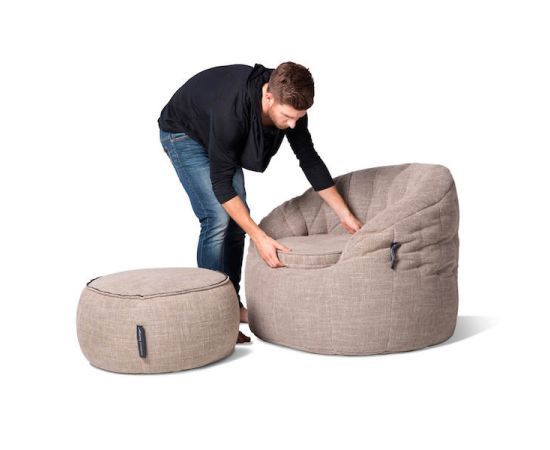 натуральное кресло-шезлонг бескаркасное Butterfly Chaise из Sofa Weave для гостиной, спальни и лаунж-зоны