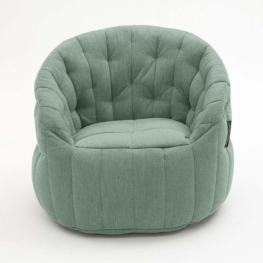 мятное полукруглое бескаркасное кресло Butterfly Sofa шенилловое для гостиной, домашнего кинотеатра и офиса
