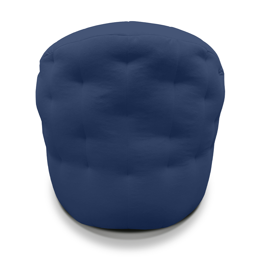 синее компактное бескаркасное кресло Butterfly Light Sofa велюровое для гостиной, детской и офиса — фото в интерьере