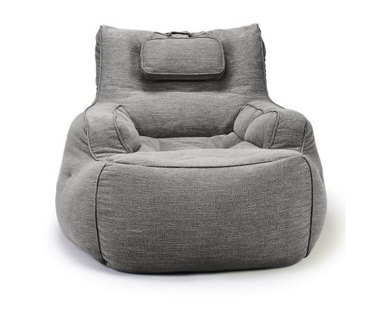 тёмно-серое уличное лаунж-кресло Tranquility Armchair шенилловое для террасы, сада и веранды