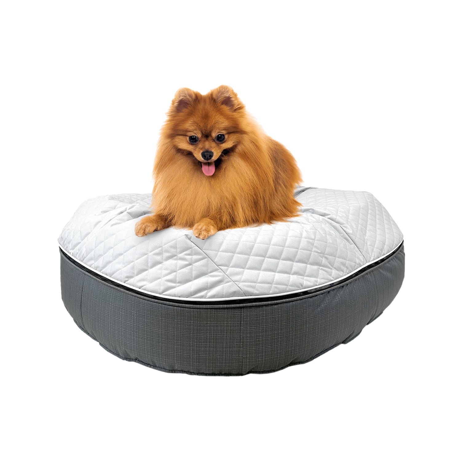 Лежак для собак Pet Lounge Small - Dark Line Grey Quilt — вид сбоку