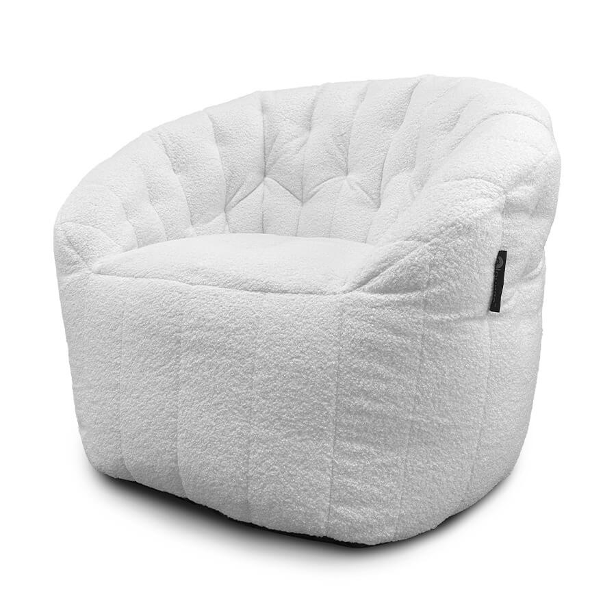 белое полукруглое бескаркасное кресло Butterfly Sofa из искусственного меха для гостиной, домашнего кинотеатра и офиса