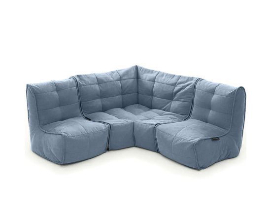 синее угловой модульный диван Mod3 Cozy Corner шенилловое для гостиной и кабинета