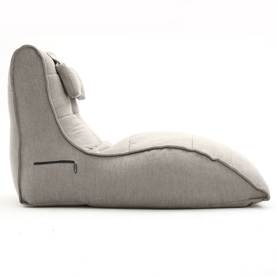 серое бескаркасный лаунж-диван Avatar Sofa шенилловое для гостиной, кабинета и лаунж-зоны — вид сбоку