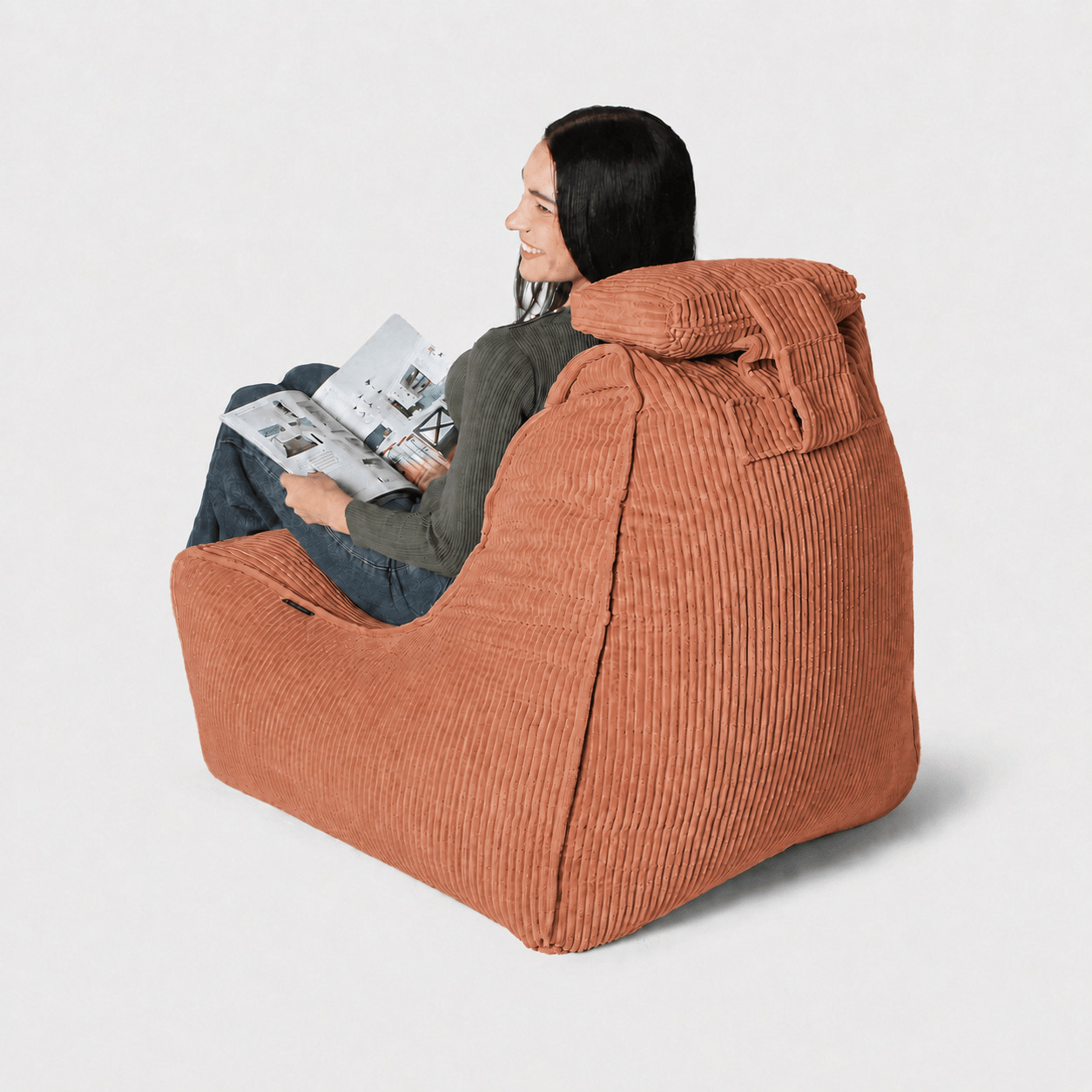Бескаркасное кресло Tivoli Lounger в вельвете Terra Cocta — терракотовый цвет, Ambient Lounge