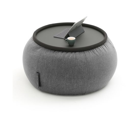 чёрное-графитовое складной столик Versa Table шенилловое для гостиной и лаунж-зоны рядом с диваном