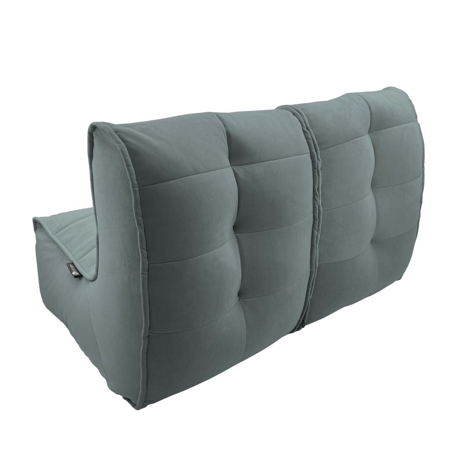 серое двойной модульный диван Twin Couch велюровое для гостиной и переговорной — крупный план