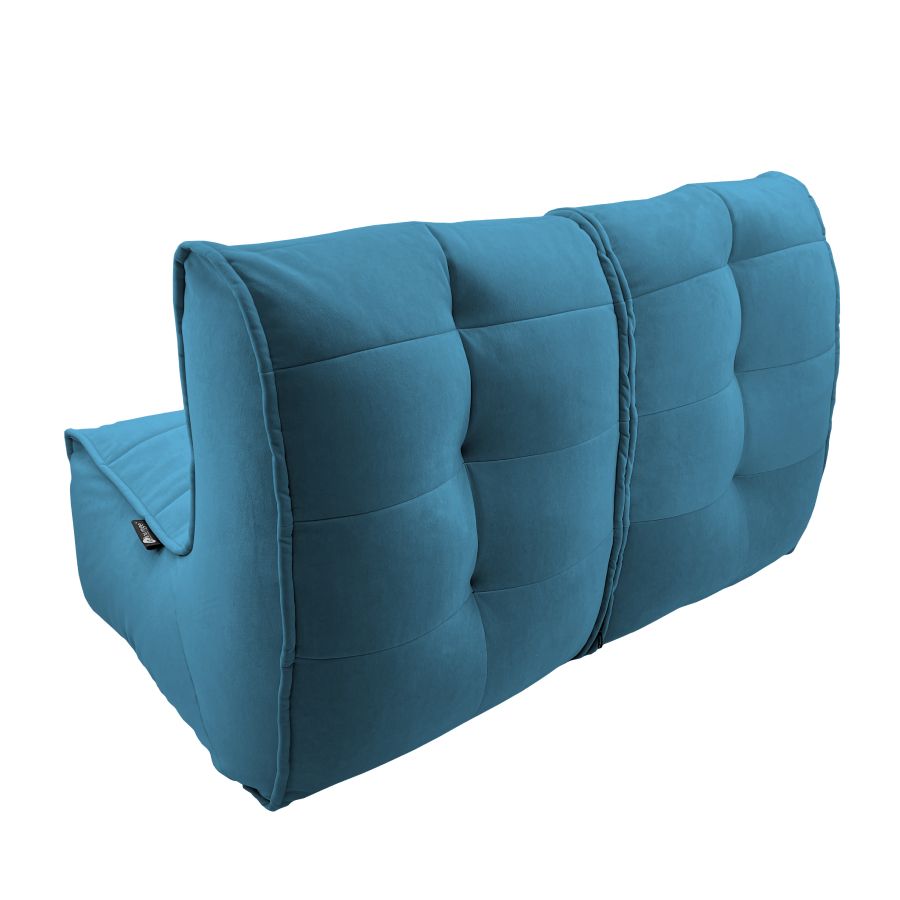 синее двойной модульный диван Twin Couch под замшу для гостиной и переговорной — крупный план