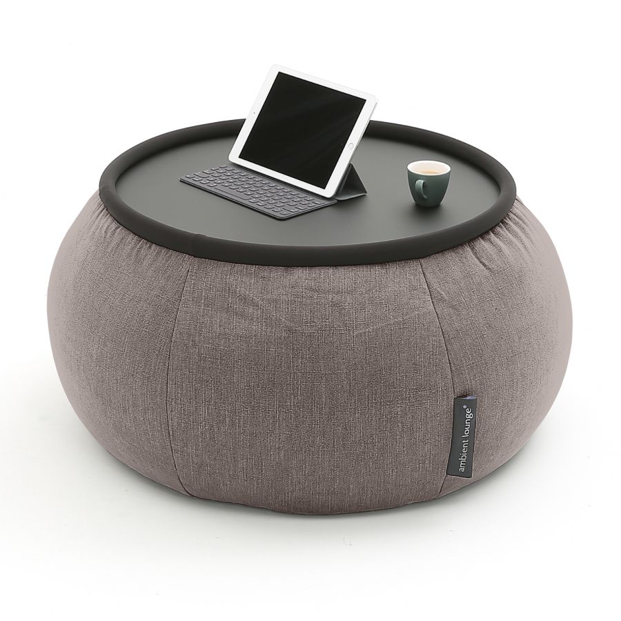 шоколадное складной столик Versa Table шенилловое для гостиной и лаунж-зоны рядом с диваном — вид сбоку