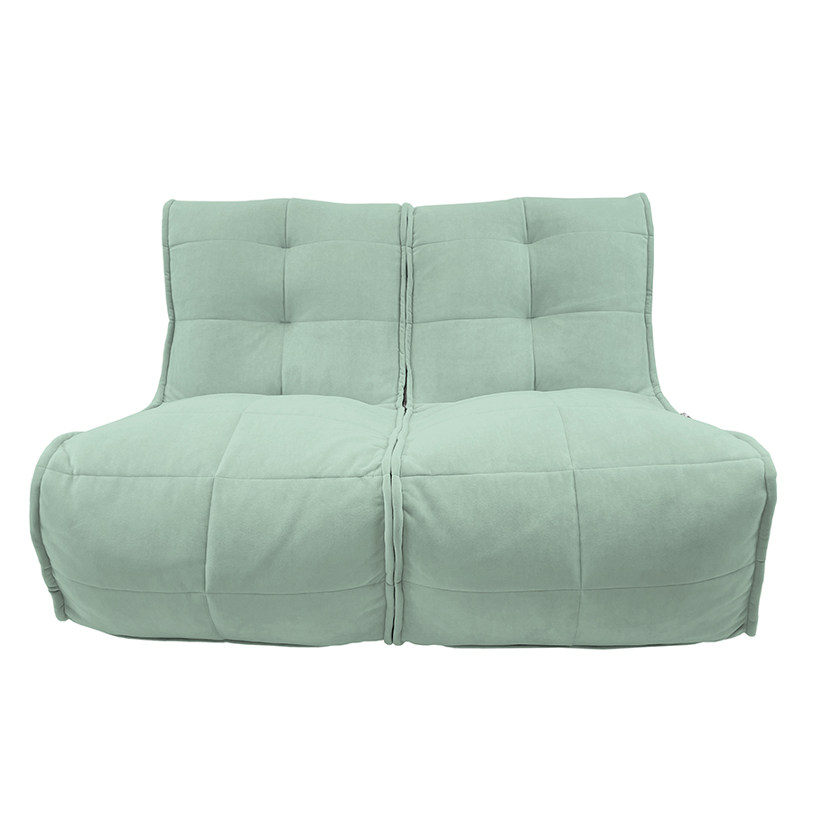 мятное двойной модульный диван Twin Couch велюровое для гостиной и переговорной