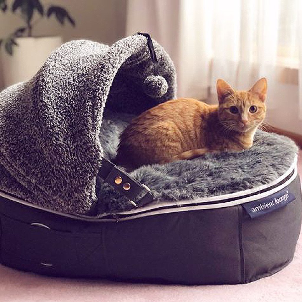 Лежак для кошек Pet Lounge Small - Dark Grey (Hoodie) — вид сбоку
