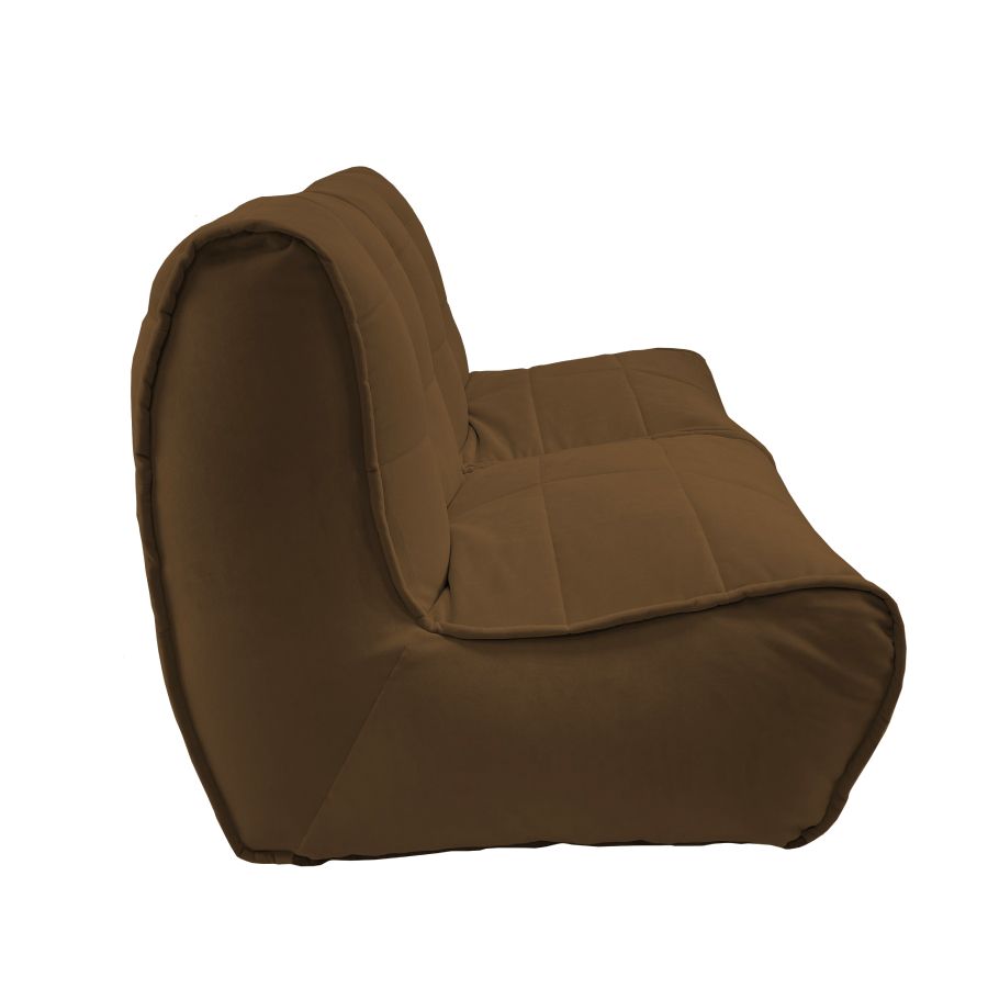 шоколадное двойной модульный диван Twin Couch велюровое для гостиной и переговорной — фото в интерьере