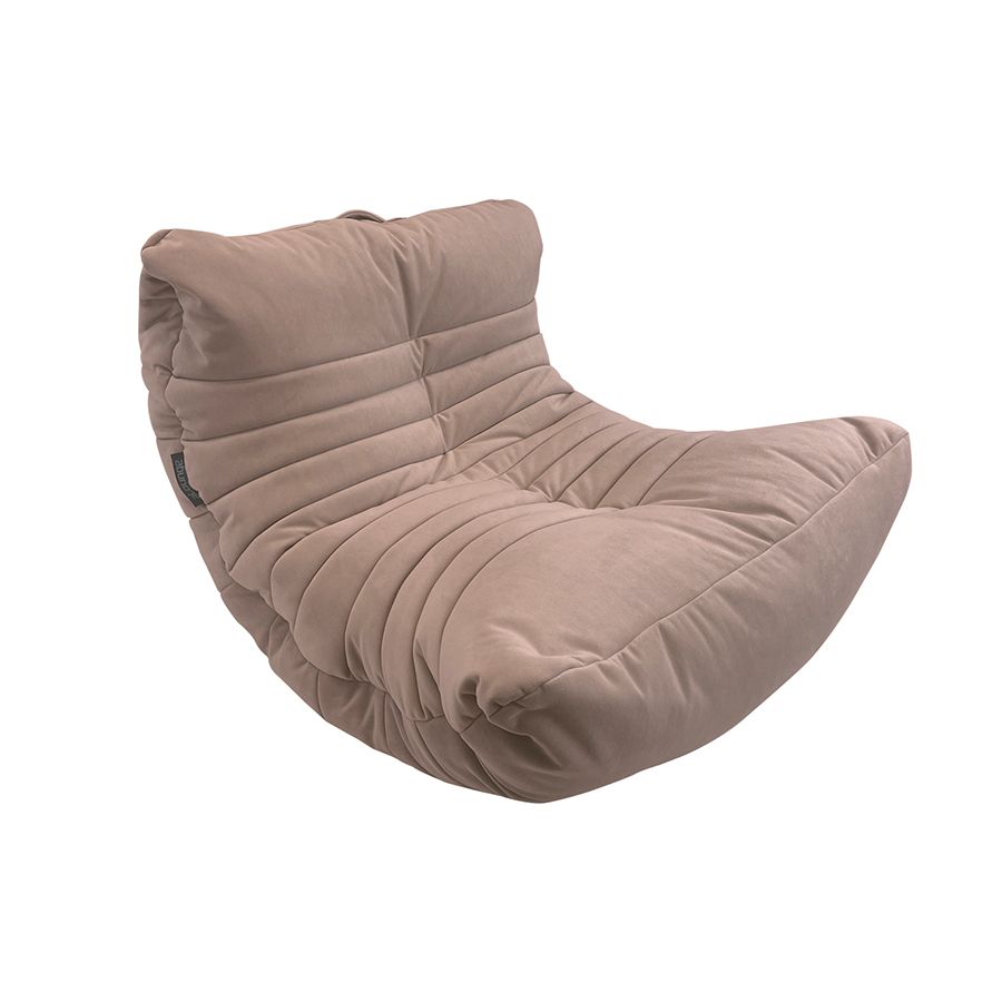 пудровое акустический бескаркасный диван Acoustic Sofa велюровое для домашнего кинотеатра, офиса и студии — фото в интерьере