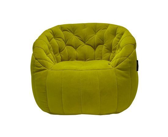зелёное полукруглое бескаркасное кресло Butterfly Sofa велюровое для гостиной, домашнего кинотеатра и офиса