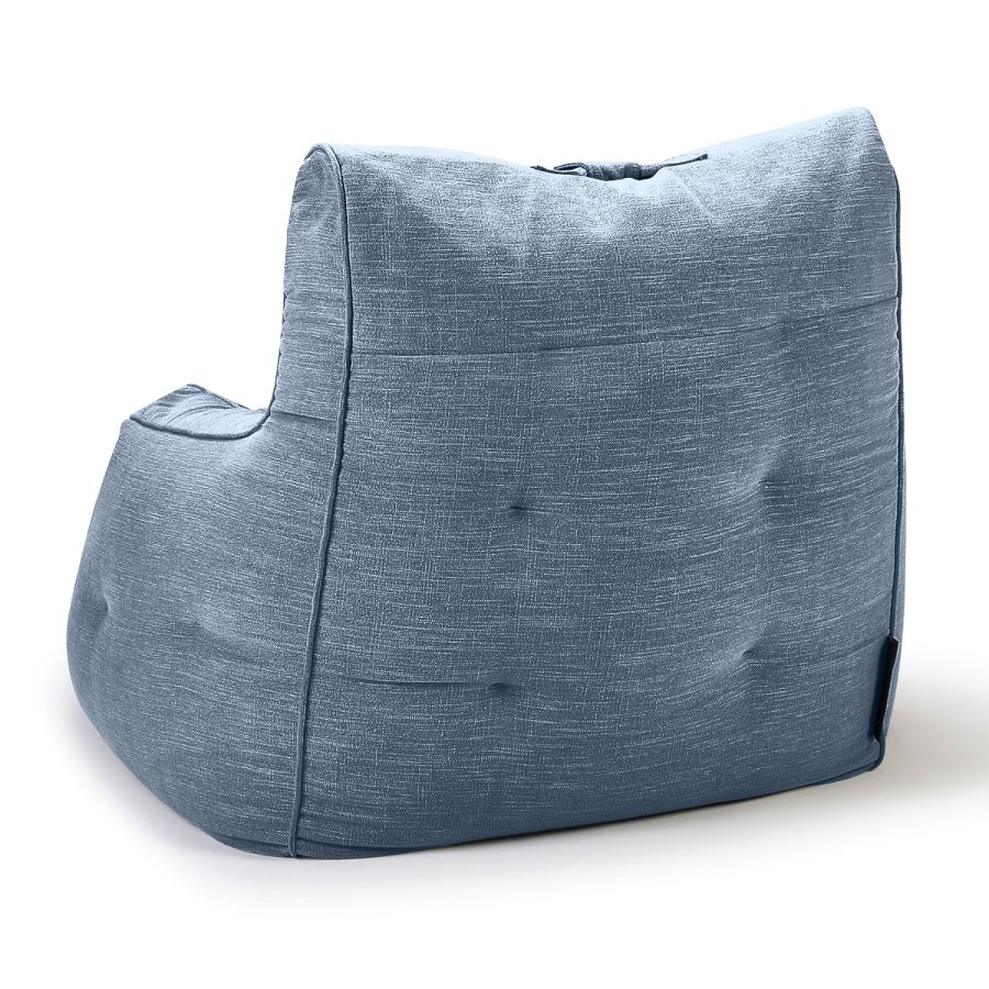 синее уличное лаунж-кресло Tranquility Armchair шенилловое для террасы, сада и веранды — вид сбоку