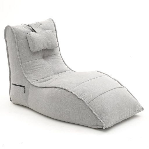 светло-серое бескаркасный лаунж-диван Avatar Sofa уличное (Oxford) для гостиной, кабинета и лаунж-зоны — вид сбоку