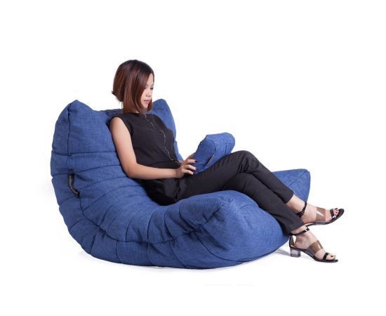 синее акустический бескаркасный диван Acoustic Sofa из Sofa Weave для домашнего кинотеатра, офиса и студии
