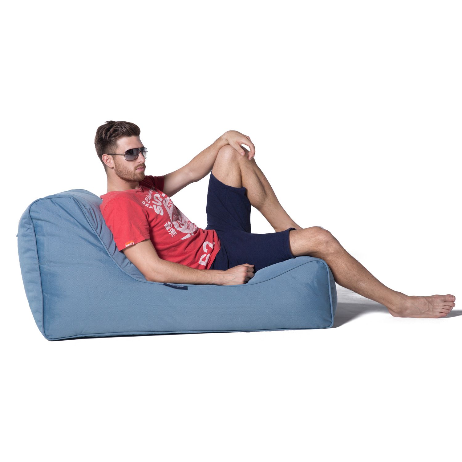 джинсово-синее уличный шезлонг Studio Lounger уличное (Oxford) для сада, бассейна и пляжной зоны