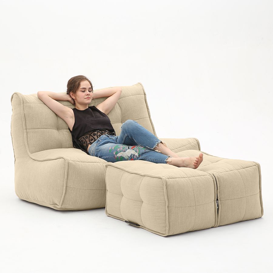 натуральное просторный модульный диван Twin Couch Deluxe шенилловое для гостиной и лаунж-зоны — фото в интерьере