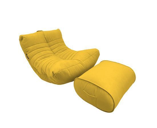 жёлтое акустическое кресло-мешок Acoustic Lounge велюровое для офиса, переговорной и студии