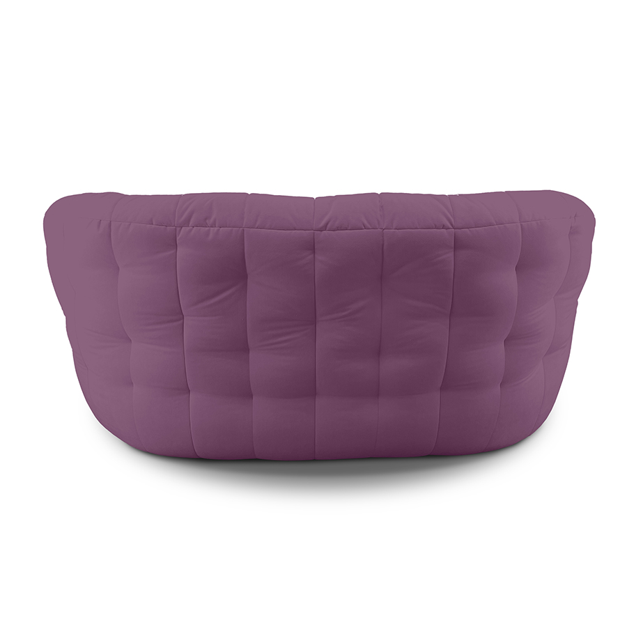 розовое двойной бескаркасный диван Butterfly Twin Sofa велюровое для гостиной и домашнего кинотеатра — фото в интерьере
