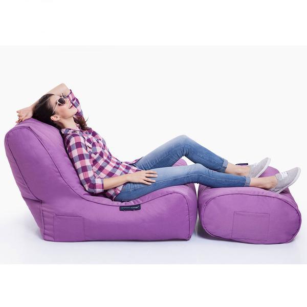 фиолетовое уличный бескаркасный диван Evolution Sofa уличное (Oxford) в интерьере терраса