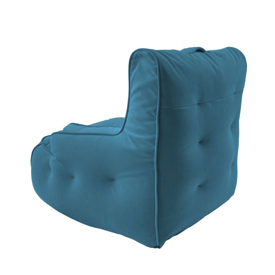 синее уличное лаунж-кресло Tranquility Armchair велюровое — дизайн и качество