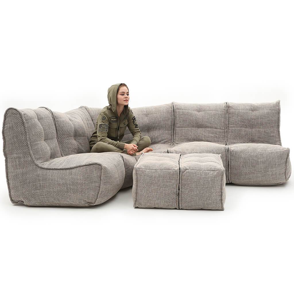 натуральное большой лаунж-гарнитур Mod5 Living Lounge из Sofa Weave для гостиной и event-пространства — вид сбоку