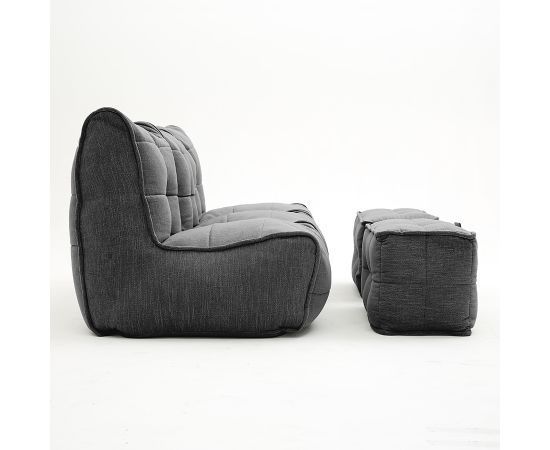чёрное-графитовое четырёхместный модульный диван Mod4 Quad Couch шенилловое для гостиной и домашнего кинотеатра